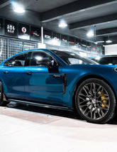 Panamera 971 971.1 RWD/Base/4/4S/GTS/Turbo/Turbo S 2017-2020 & Panamera 971 971.2 RWD/Base/4/4S/GTS/Turbo/Turbo S 2021-2023 with Aftermarket Parts - Vacuumed Carbon & FRP Side Skirts from CMST Tuning